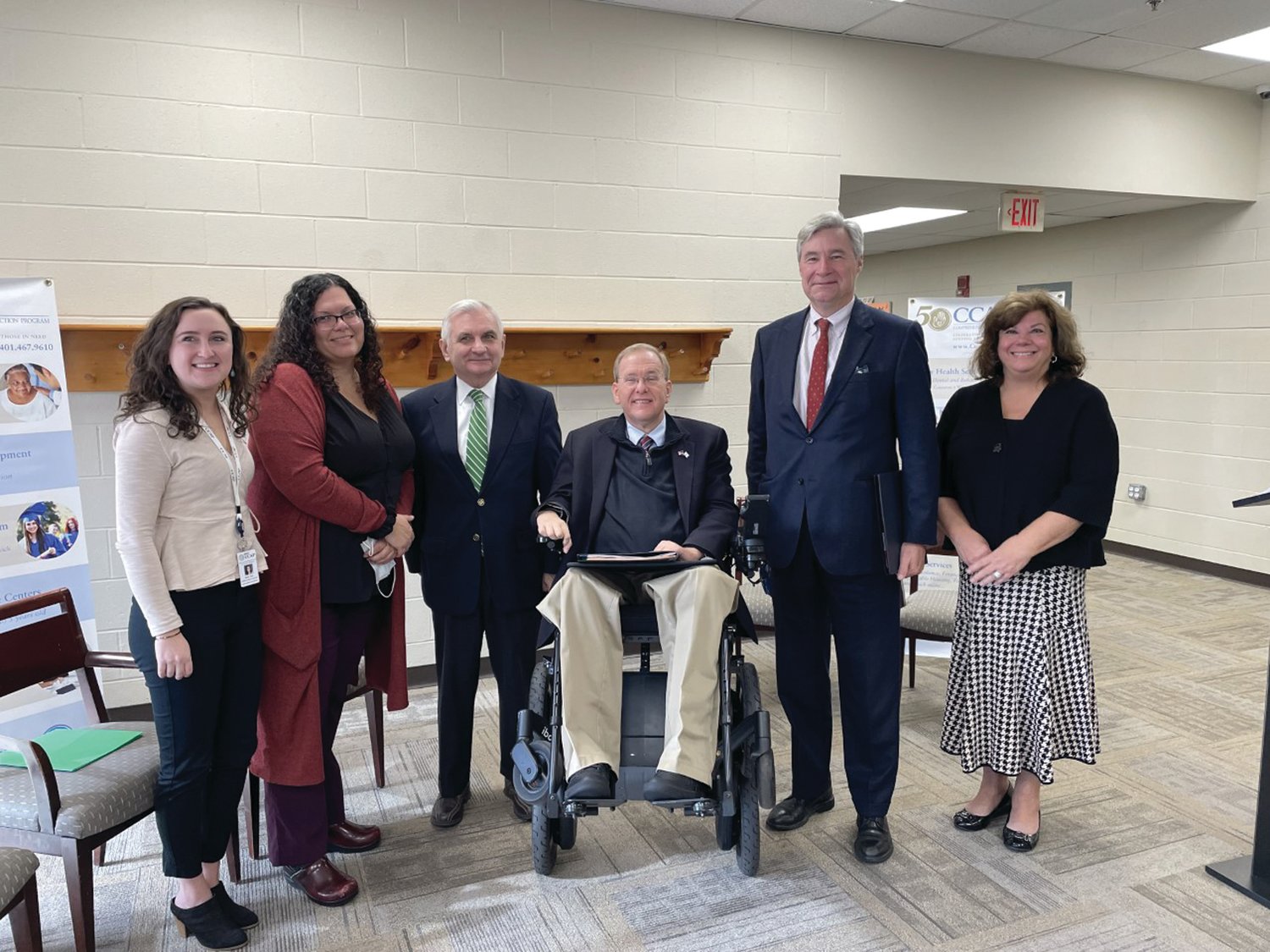 SUPPORT FROM DC: Sen. Sheldon Whitehouse, Sen. Jack Reed and Rep. Jim Langevin highlight benefits of the Child Tax Credit at the Pastore Youth Center on Monday.